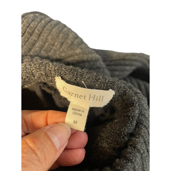 Garnet Hill Womens M  Gray  Wool Turtle Neck Pullover Side Buttons Lace Trim‎ - Picture 10 of 14